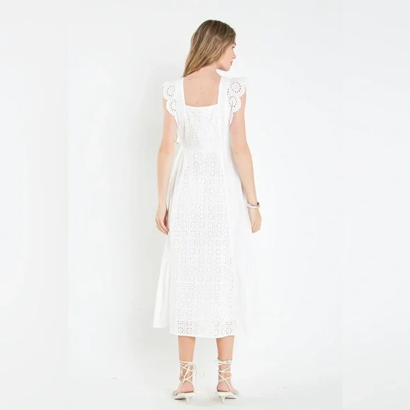 English Factory Eyelet Maxi Dress White NWT - Picture 3 of 16